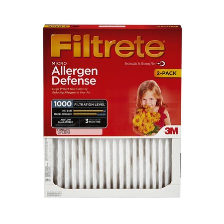 3M Filtrete 16 in. W X 20 in. H X 1 in. D 11 MERV Pleated Air Filter , 2PK 9800-2PK-HDW